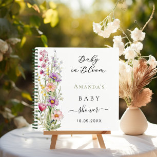 Gästebuch-Liebe in blühend rosa lila Babydusche Notizblock