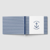 Gästebuch mit Anker für ein Boot mit Streifengefle (Voll)