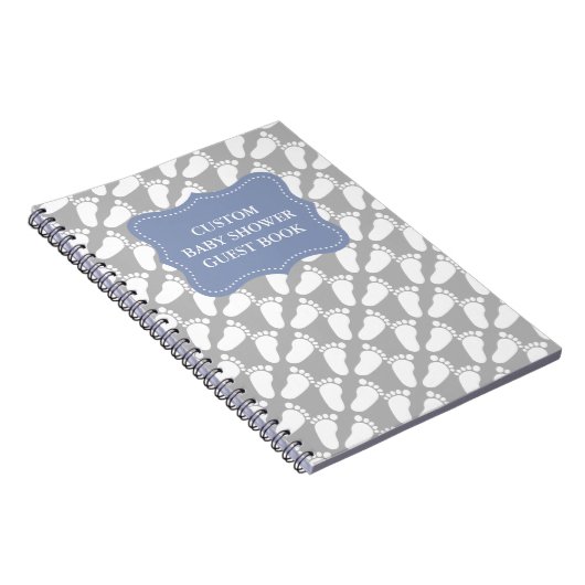 Gästebuch mit Babydusche und Babyspuren Notizblock (Rechte Seite)