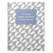 Gästebuch mit Babydusche und Babyspuren Notizblock (Vorderseite)
