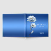 Gästebuch mit blauen Aquarellblumen (Voll)
