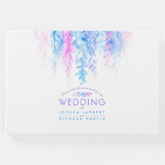 Gästebuch mit blauer Blume (Vorderseite)