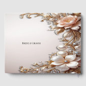 Gästebuch mit zarten rosa und weißen Blumen (Rückseite)