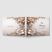 Gästebuch mit zarten rosa und weißen Blumen (Voll)