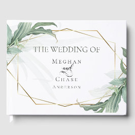 Gästebuch |Moderne elegante tropische Blätter