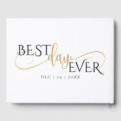 Gästebuch | Moderne Schwarz-Gold-Bausteine (Rückseite)