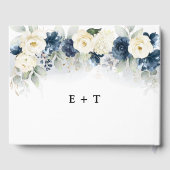 Gästebuch Navy Blue und White Roses (Rückseite)