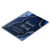 Gästebuch Navy und Silver Agate 16 . Geburtstag Notizblock (Linke Seite)