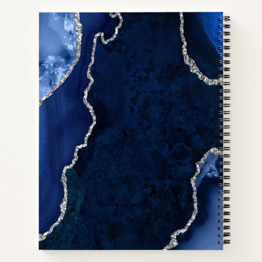 Gästebuch Navy und Silver Agate Notizblock (Rückseite)