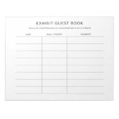 Gästebuch Notepad for Art Craft Show Ausstellung Notizblock (Vorderseite)