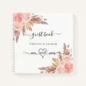 Gästebuch Pampas Gras Rose Goldhochzeit Notizblock (Vorderseite)