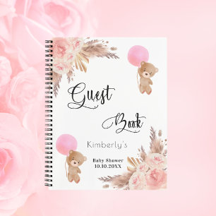 Gästebuch Pampelgras Pink Baby Dusche Mädchen Notizblock