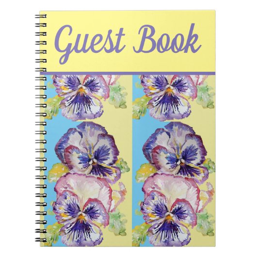 Gästebuch Pansy Lila Blume Watercolor Art Collecti Notizblock (Vorderseite)