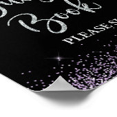 Gästebuch Party Signi Lila & Silver Confetti (Ecke)