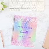Gästebuch Pink holografische Konfetti Sweet 16 Notizblock