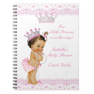Gästebuch Princess Baby Dusche Rosa Weiß Notizblock