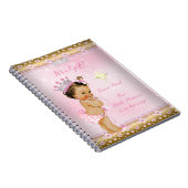 Gästebuch Princess Babydusche Pink Brünett Notizblock (Rechte Seite)