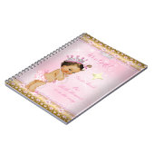 Gästebuch Princess Babydusche Pink Brünett Notizblock (Linke Seite)