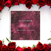 Gästebuch Quinceanera burgundy Rose gold Notizblock