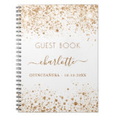 Gästebuch Quinceanera Glitzer Name Notizblock (Vorderseite)