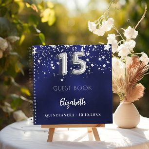 Gästebuch Quinceanera Marine blaue Sterne Notizblock