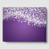 Gästebuch Quinceanera Party Sparkling Wave Lila (Rückseite)