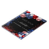 Gästebuch Quinceanera patriotisch rot blau Notizblock (Linke Seite)