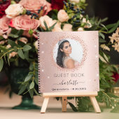 Gästebuch Quinceanera Rose Gold Schwarz Foto Notizblock