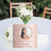 Gästebuch Quinceanera Rose Gold Schwarz Foto Notizblock