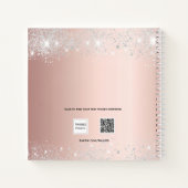 Gästebuch Quinceanera Rose Gold Silber Foto Notizblock (Rückseite)