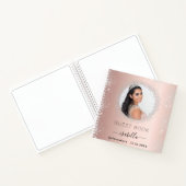 Gästebuch Quinceanera Rose Gold Silber Foto Notizblock (Innenseite)