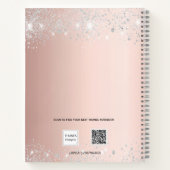 Gästebuch Quinceanera Rose Gold Silber Foto Notizblock (Rückseite)