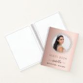 Gästebuch Quinceanera Rose Gold Silber Foto Notizblock (Innenseite)