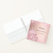 Gästebuch Quinceanera Rose Rosa Glitzer Kleid Notizblock (Innenseite)