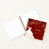 Gästebuch Quinceanera Rotgold weißes Kleid Notizblock (Innenseite)