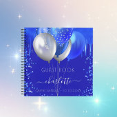 Gästebuch Quinceanera Royal Blue Tropfens Ballons Notizblock