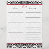 Gästebuch "Red and Black Damask Linen" (Vorderseite)