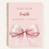 Gästebuch Rosa Bogen Quinceanera Notizblock (Vorderseite)