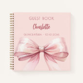Gästebuch Rosa Bogen Quinceanera Notizblock (Vorderseite)