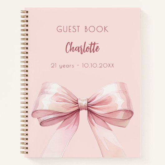 Gästebuch Rosa-Bug Geburtstag Notizblock (Vorderseite)