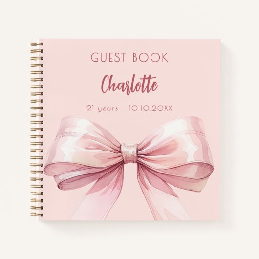 Gästebuch Rosa-Bug Geburtstag Notizblock (Vorderseite)