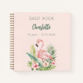 Gästebuch Rosa Flamingo Geburtstagsparty Notizblock (Vorderseite)