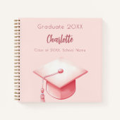 Gästebuch Rosa Graduierungsparty Notizblock (Vorderseite)