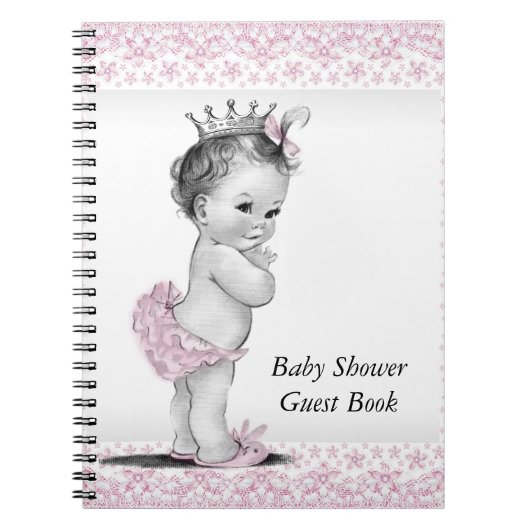 Gästebuch Rosa und Schwarzes Baby Notizblock (Vorderseite)