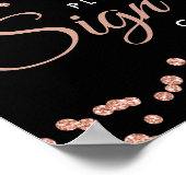 Gästebuch Rose Gold Glitzer Confetti Black (Ecke)