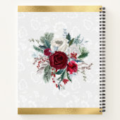 Gästebuch Rot und Weiß Winter Blume Notizblock (Rückseite)
