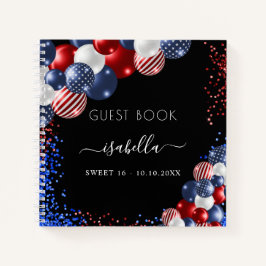 Gästebuch rot weiß blau USA patriotic Sweet 16 Notizblock