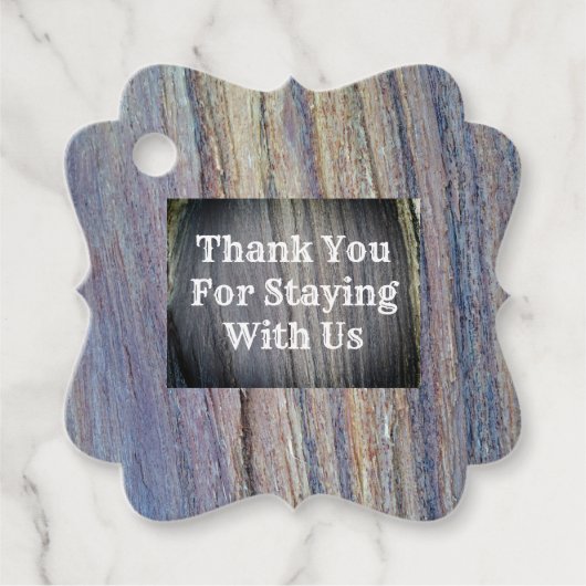 Gästebuch Rustic Woodgrain Vielen Dank Geschenkanhänger (Vorderseite)