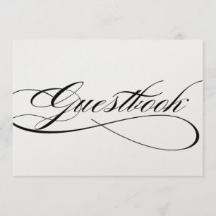 Gästebuch-Schild für Hochzeit in schöner Schrift Einladung