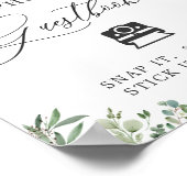 Gästebuch-Schild mit Sofortfoto Greenery Eucalyptu Poster (Ecke)
